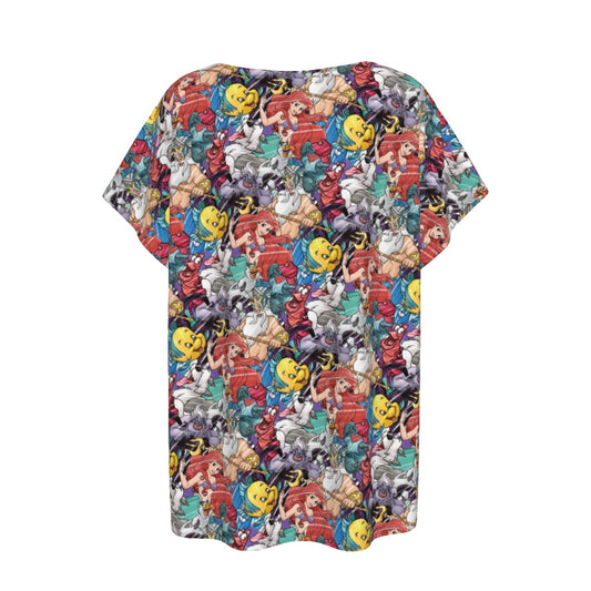 Undersea Crew Sketch - Women’s Relaxed Fit Scoop Tee