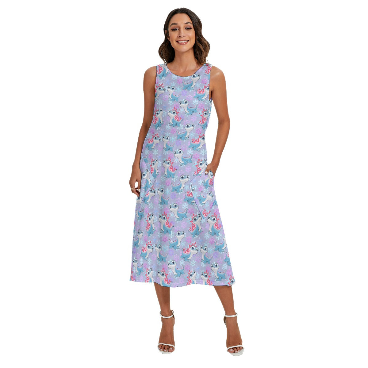 Bruni the Fire Spirit - Women’s Diagonal Pocket Midi Dress
