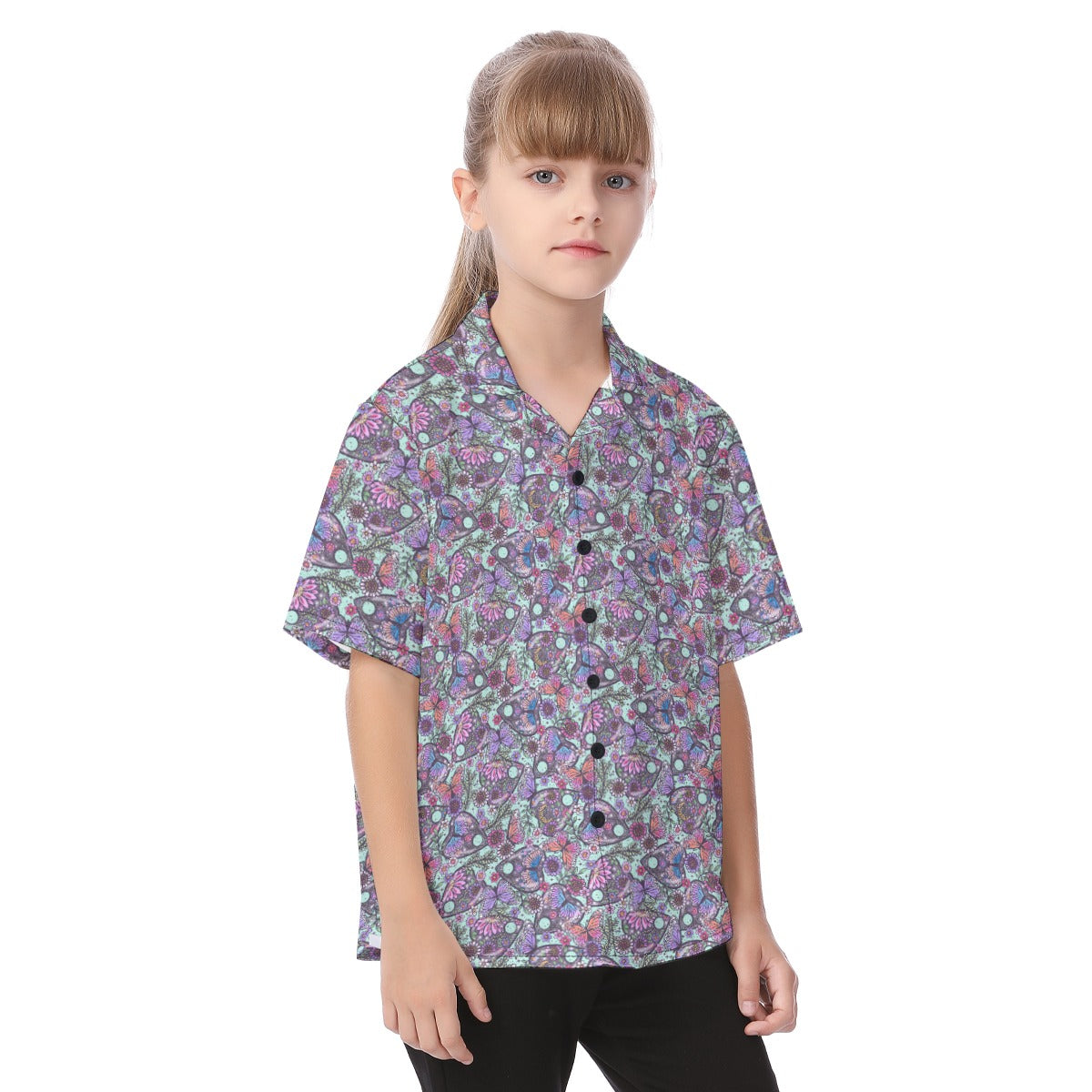Butterfly Planchettes - Kid's Hawaiian Button Up Shirt