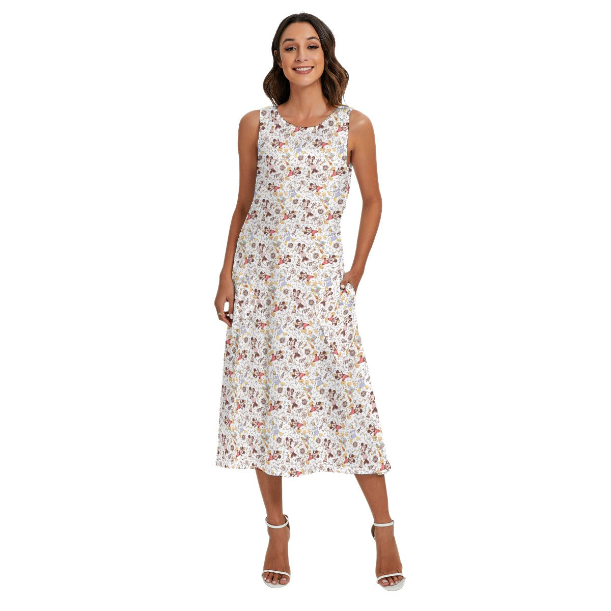 New Year Celebration Crewends - Women’s Diagonal Pocket Midi Dress