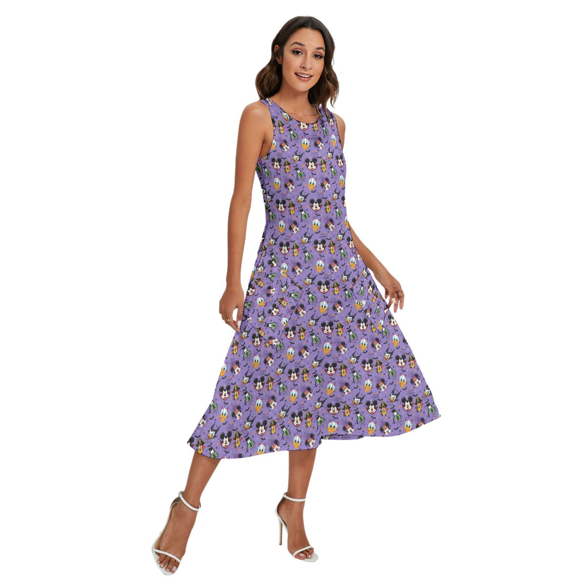 Halloween Friends in Costume - Women’s Diagonal Pocket Midi Dress