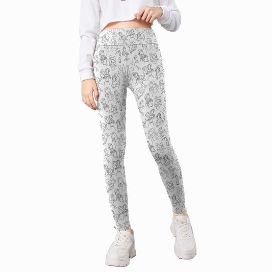 Monochrome Royal Silhouettes - Kid's Leggings