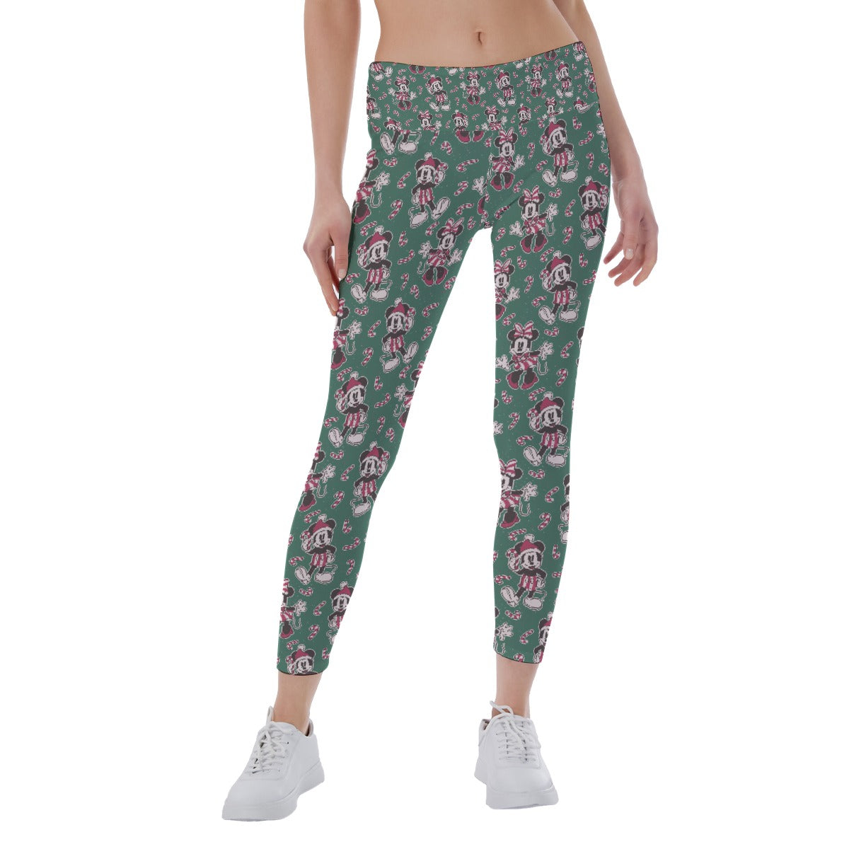 Mouse and Bow Peppermint Pals - Women's Yoga Leggings