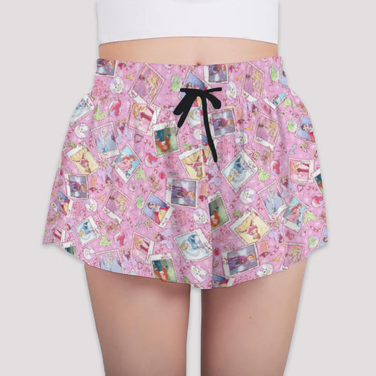 Holiday Winter Princess Christmas Snapshots - Girls’ Flowy Pocket Shorts