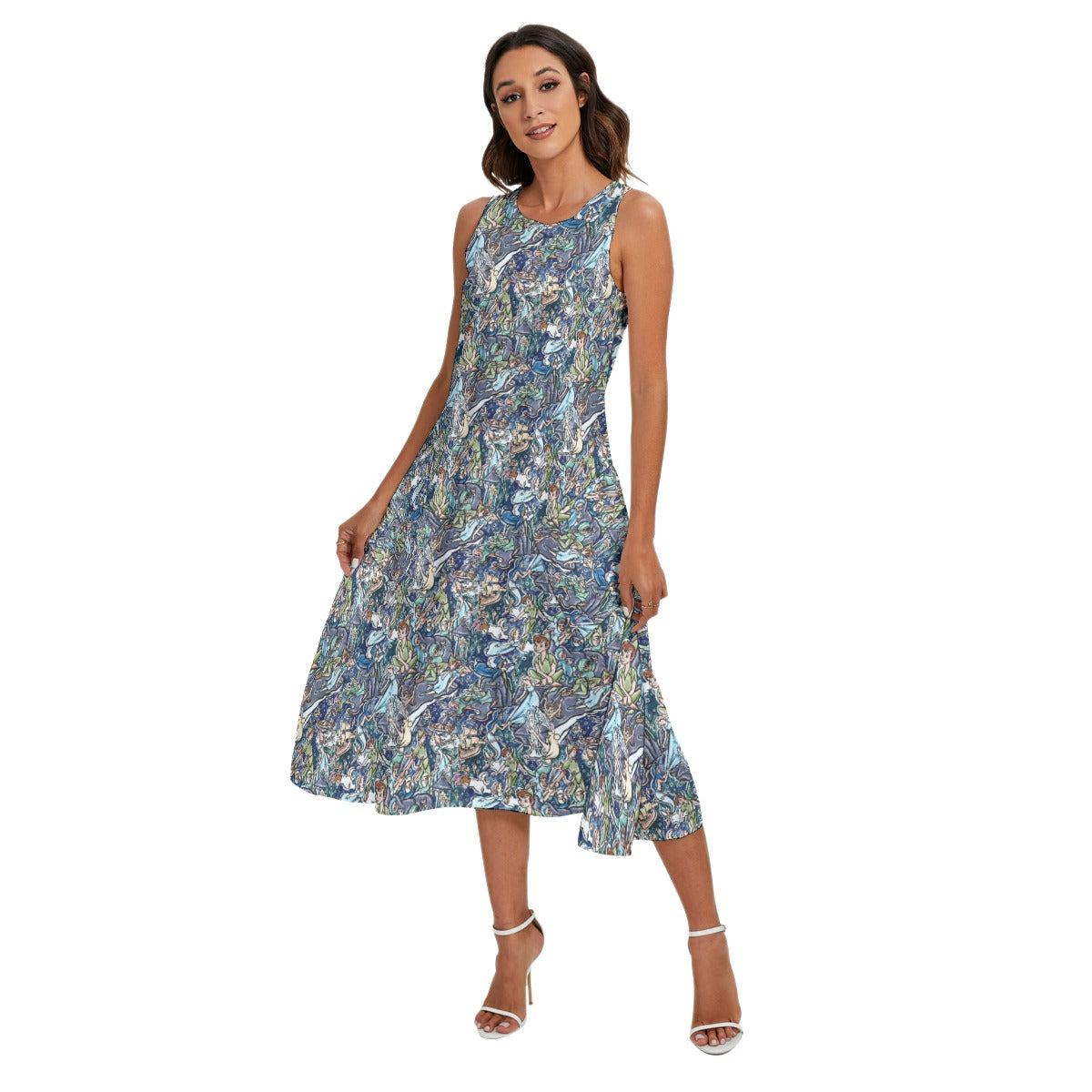 Magical Skybound Adventure - Women’s Diagonal Pocket Midi Dress