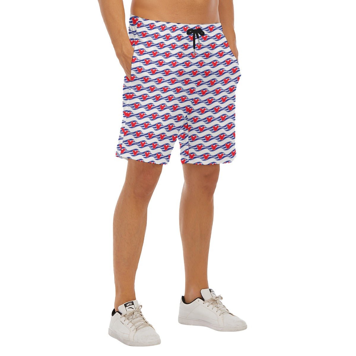 Nautical Cruise Logo Print - Men’s Pocket Beach Shorts