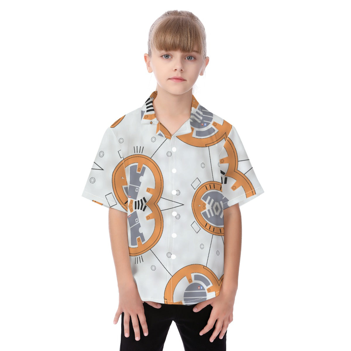 Little Round Droid - Kid's Hawaiian Button Up Shirt