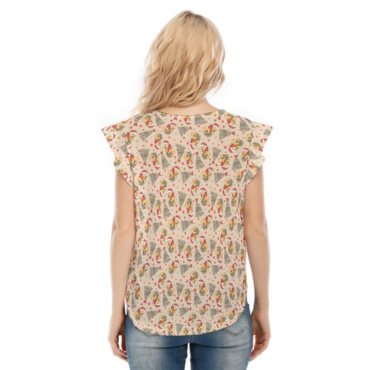 Cozy Bear Holiday Cheer - Women’s Flutter Sleeve Top