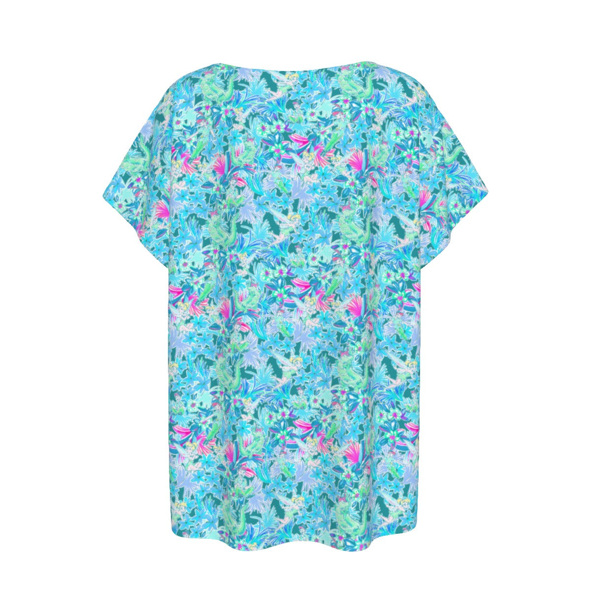 Bright Floral Flight - Neverland Adventure - Women’s Relaxed Fit Scoop Tee