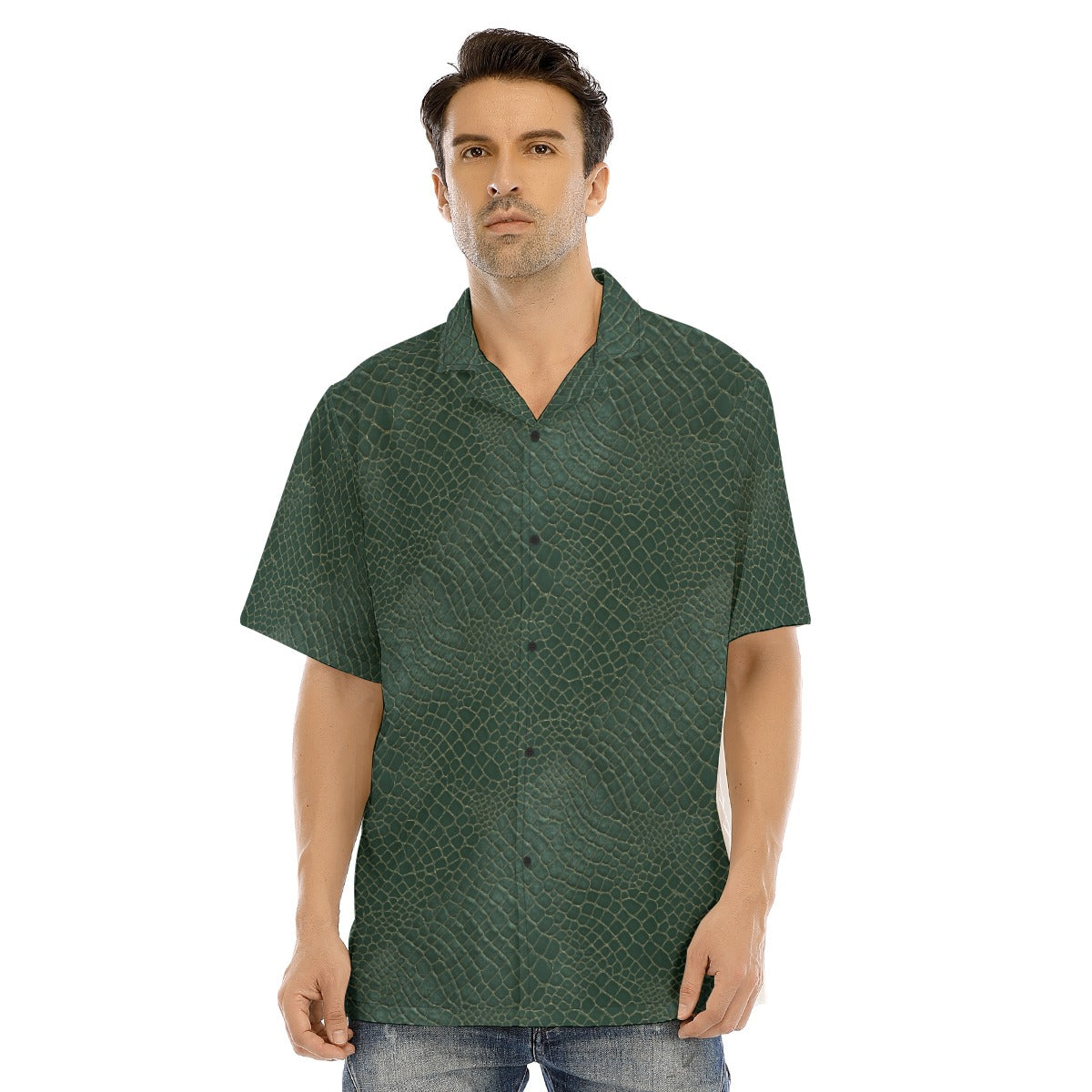 Animal Print - Alligator - Men's Hawaiian Button Up Shirt