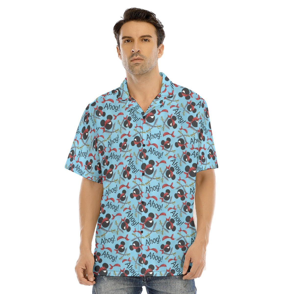 Pirate Mouse Ahoy! - Men's Hawaiian Button Up Shirt