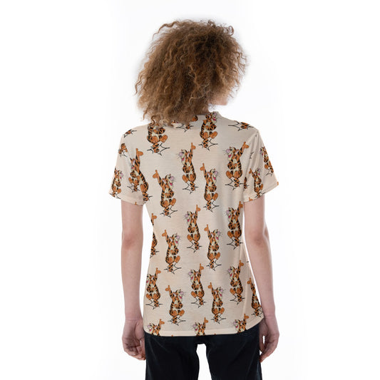 Sketched Bouncing Buddy - Women's Short Sleeve V-Neck T-Shirt