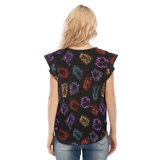 Villain Silhouettes Sparkle - Women’s Flutter Sleeve Top