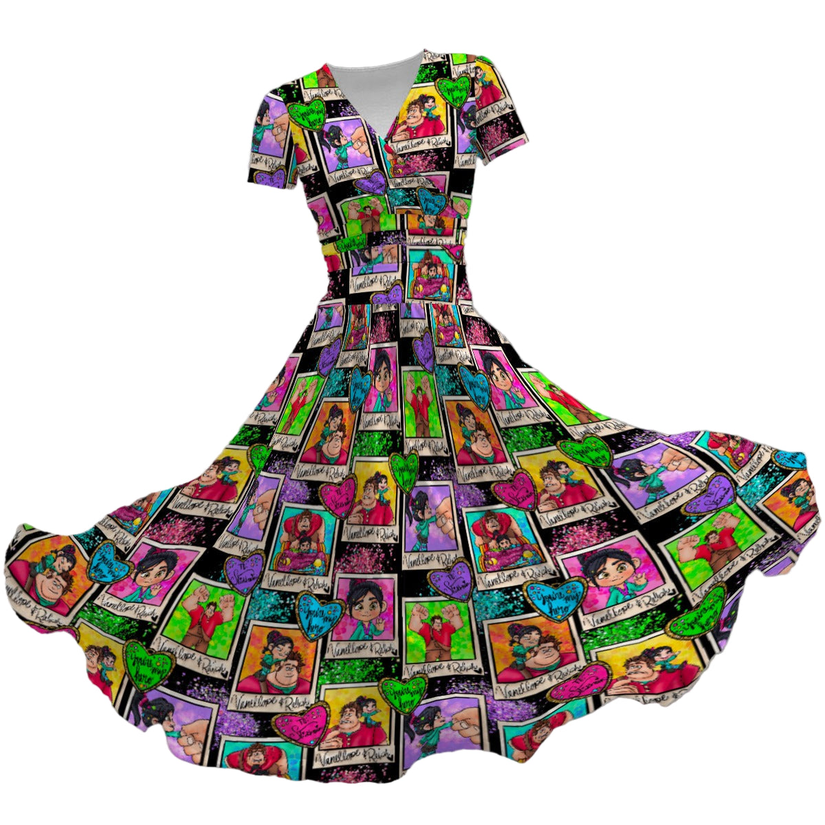 You're My Hero - Women's V-Neck Ruched Midi Dress