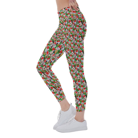 Mouse Friends in Santa HatsHats - Women's Yoga Leggings