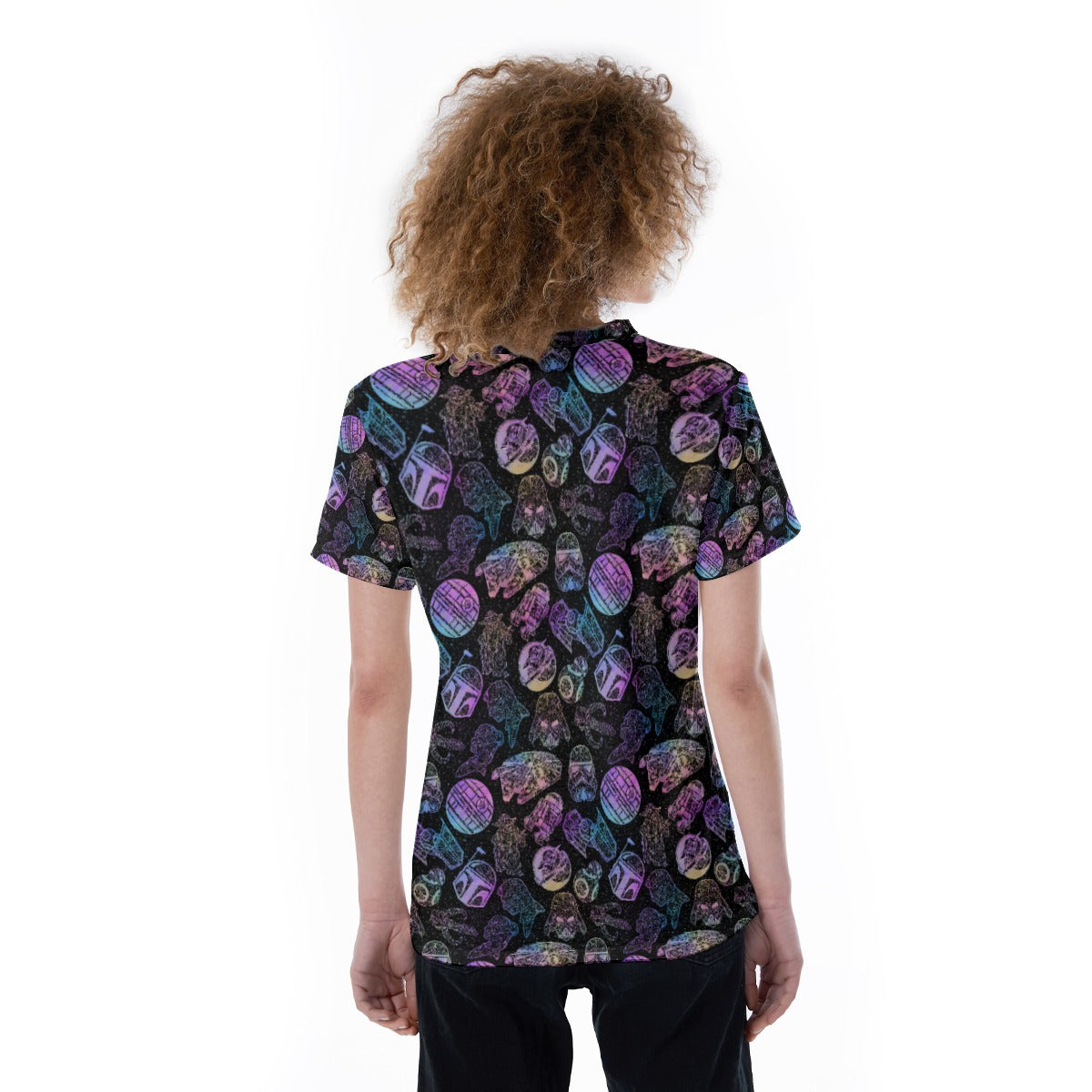 Watercolor Galactic Mandalas - Women's Short Sleeve V-Neck T-Shirt