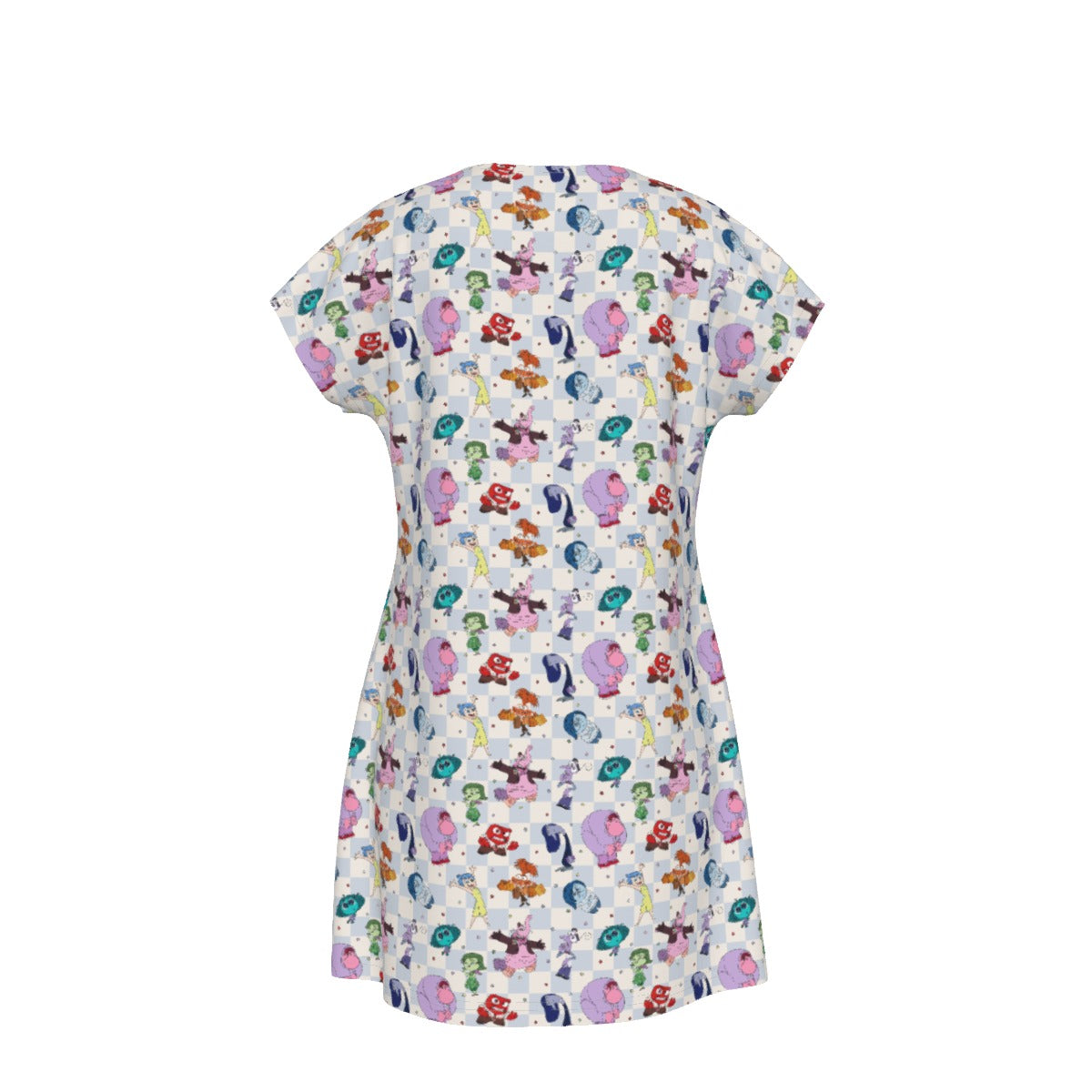 Blue Check Emotional Spectrum - Women's T-Shirt Dress