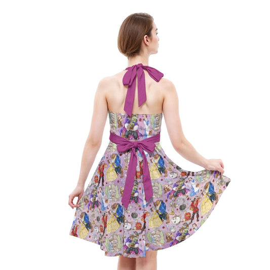 Enchanted Tale Sketch - Women's Halter Vintage Pocket Dress