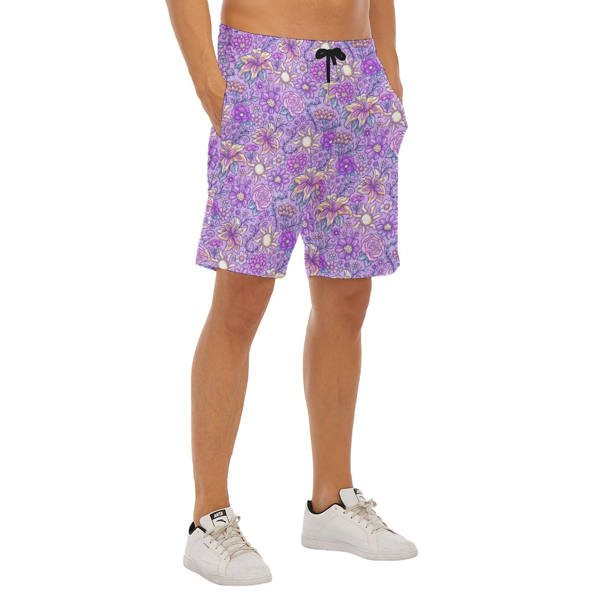 Fairytale Florals – Radiant Sunlight - Men’s Pocket Beach Shorts