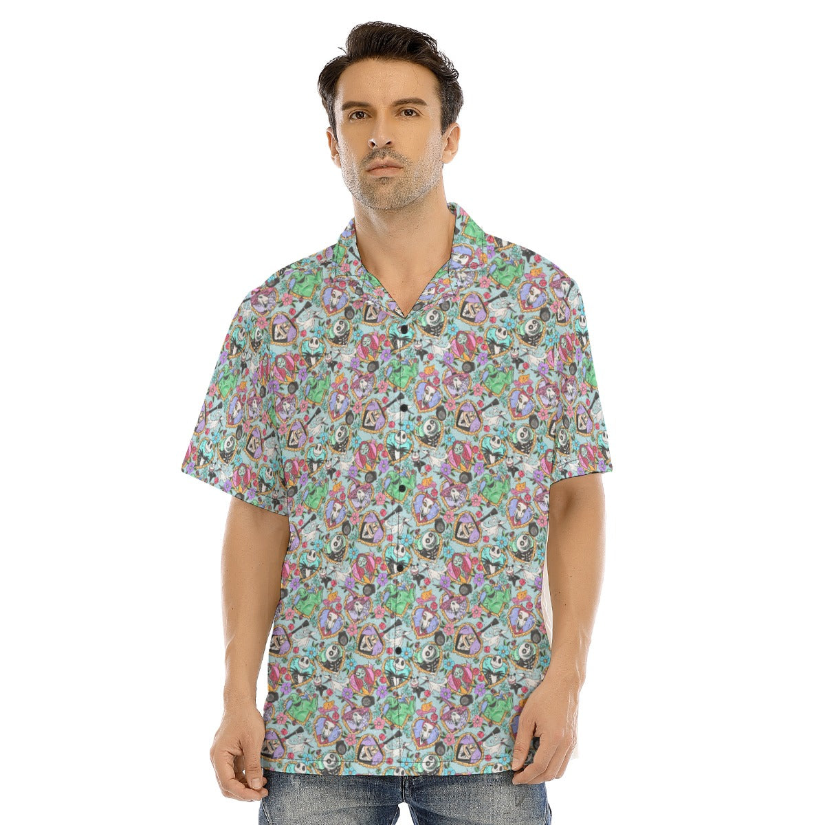 Tattoo Hearts Spooky Crew - Men's Hawaiian Button Up Shirt