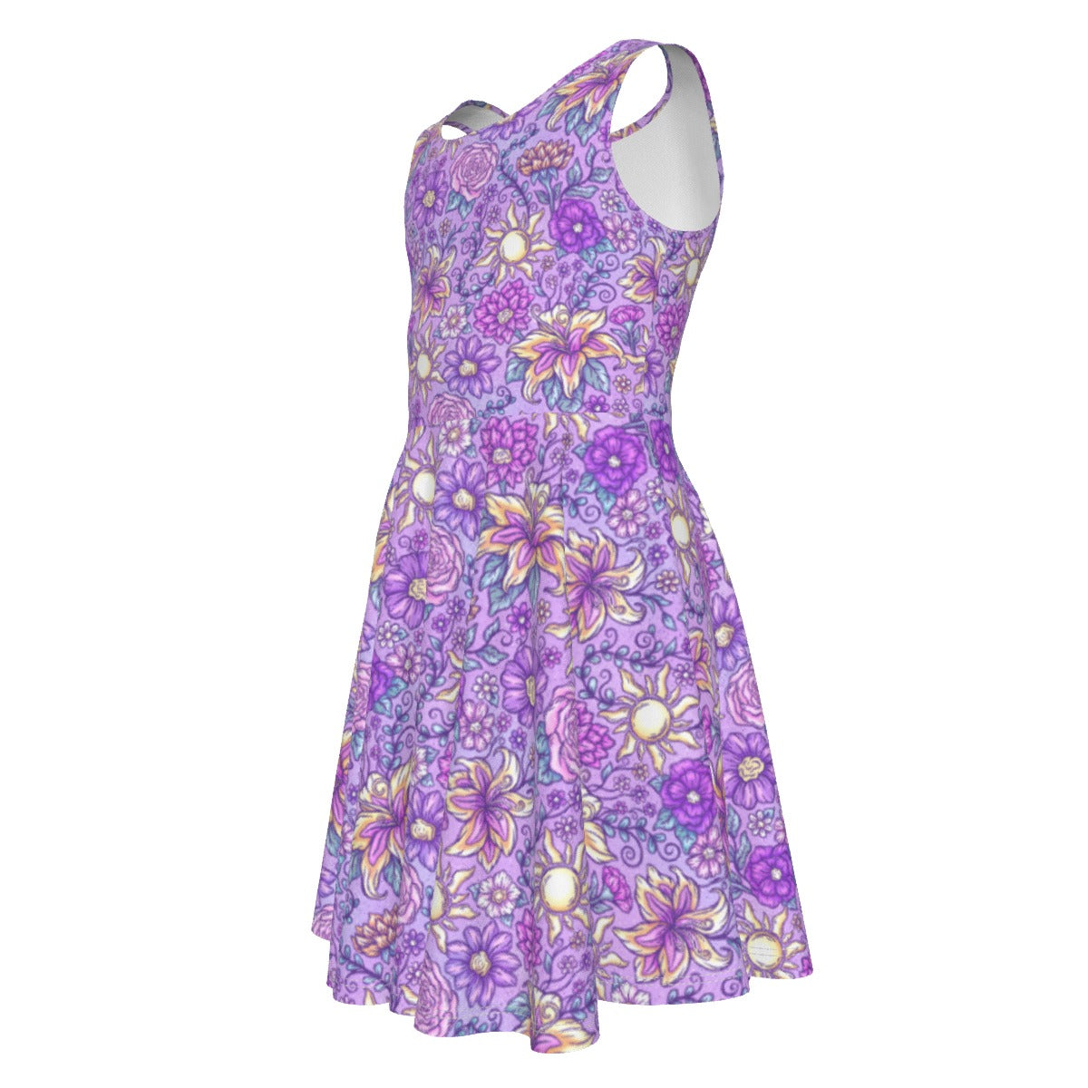 Fairytale Florals – Radiant Sunlight - Kid's Sleeveless Skater Dress
