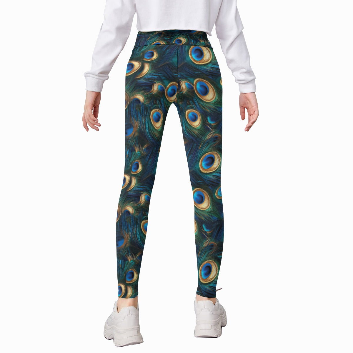 Animal Print - Peacock - Kid's Leggings