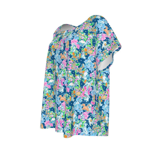 Tropical Paws & Petals - Beloved Dogs - Women’s Relaxed Fit Scoop Tee