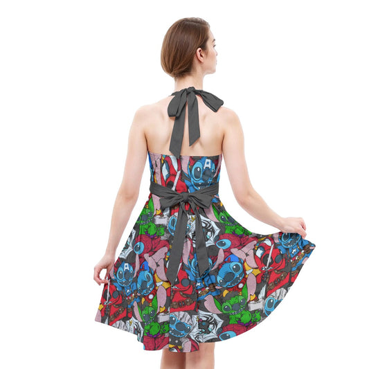 Superhero Stitch - Heroes Assembled - Women's Halter Vintage Pocket Dress