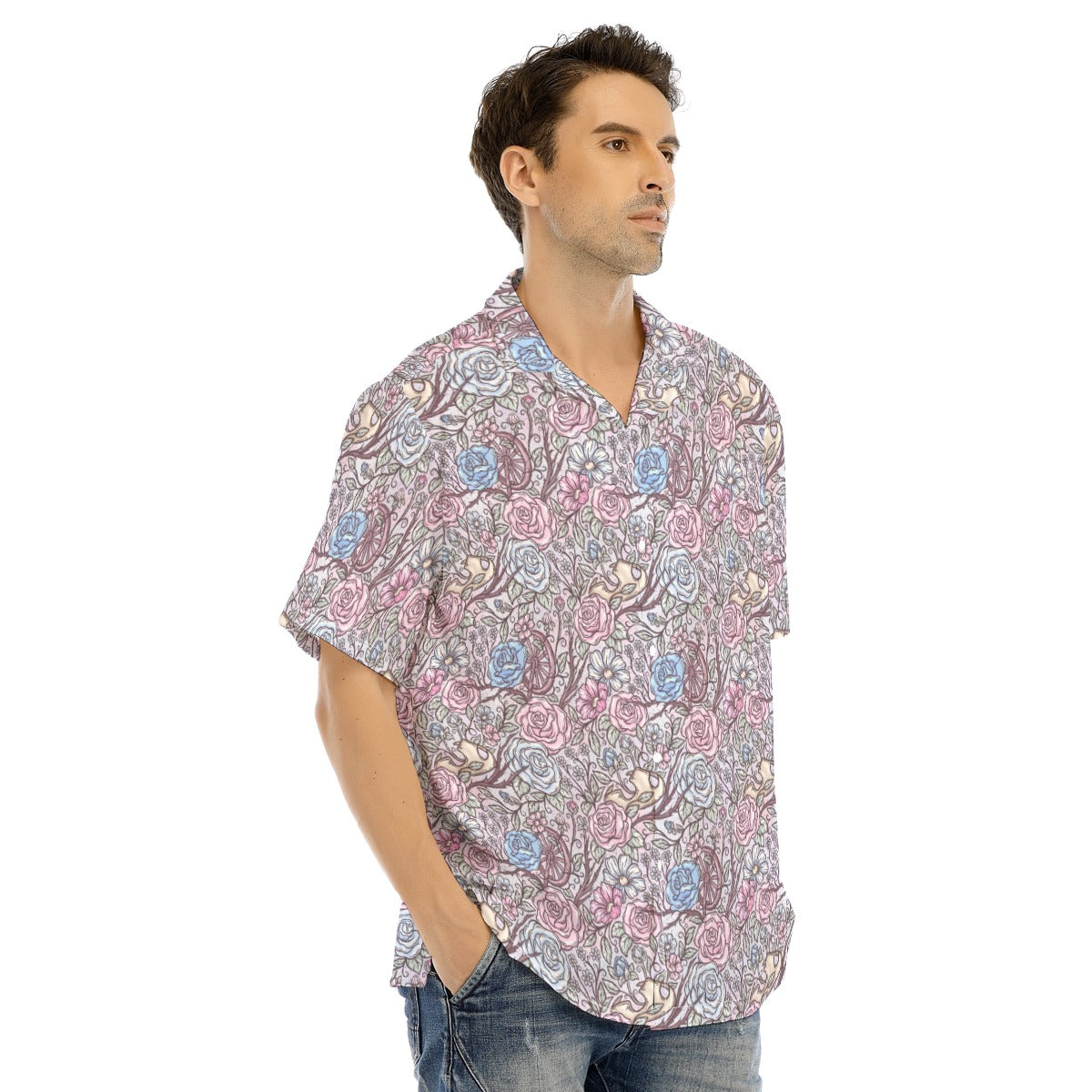 Fairytale Florals – Sleeping Enchantment - Men's Hawaiian Button Up Shirt