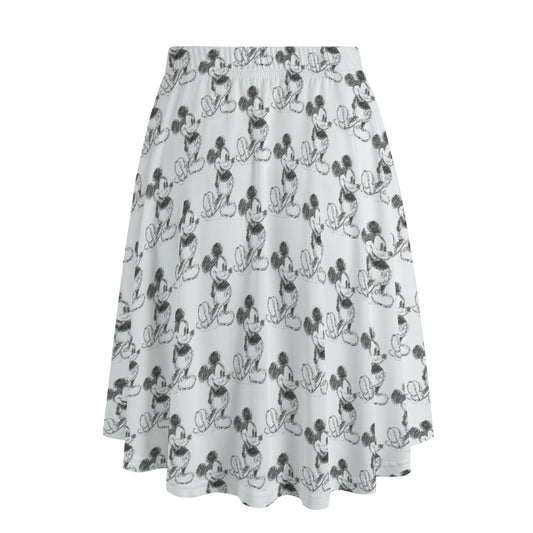 Sketch of Classic Mouse - Women’s Pocket Midi Skirt