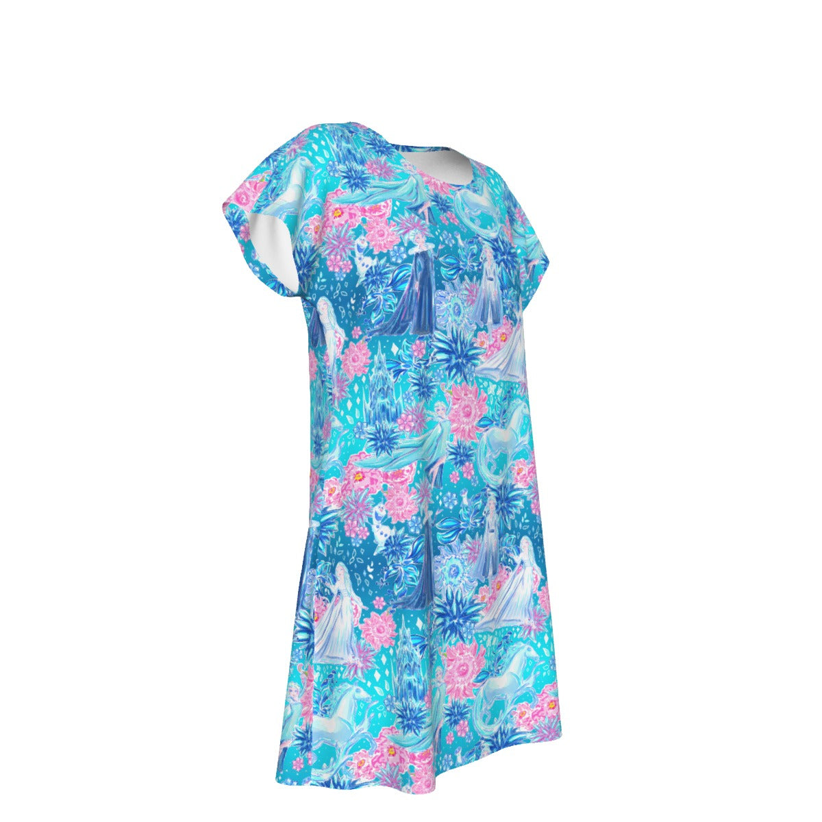 Ice Queen Frosted Florals - Women's T-Shirt Dress