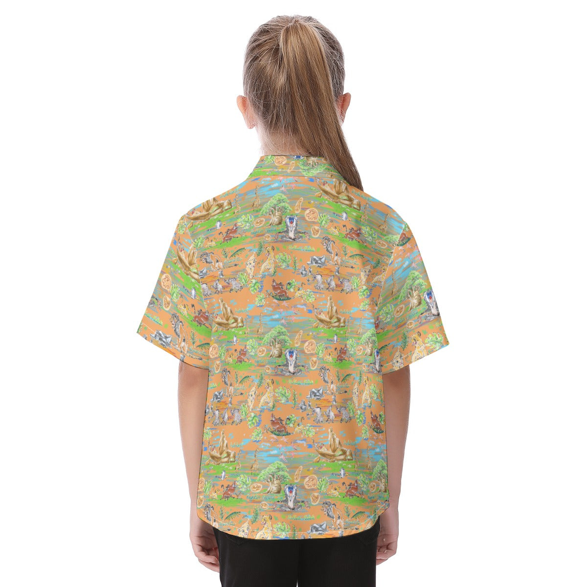 Simba’s Savanna Sunset - Kid's Hawaiian Button Up Shirt