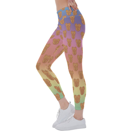 Rainbow Mouse Waffles - Women's Yoga Leggings