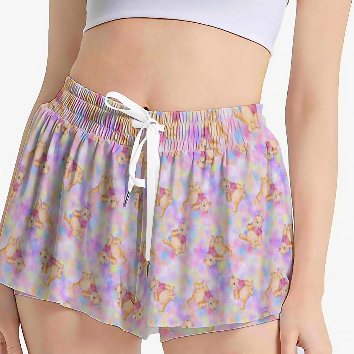 Watercolor Honey Bear - Women's Flowy Pocket Shorts