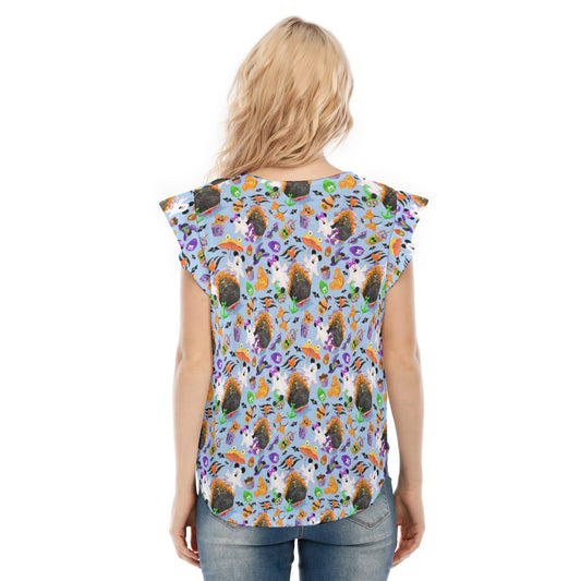 Halloween On The High Seas - Women’s Flutter Sleeve Top