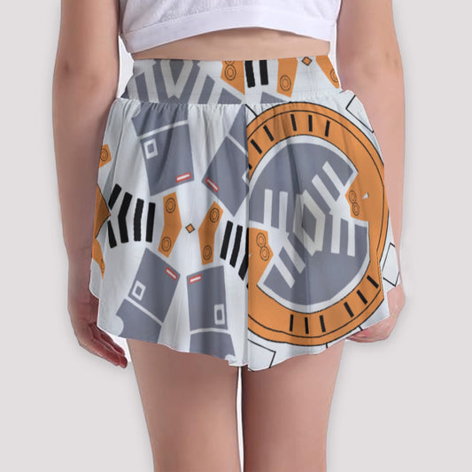 Little Round Droid - Girls’ Flowy Pocket Shorts