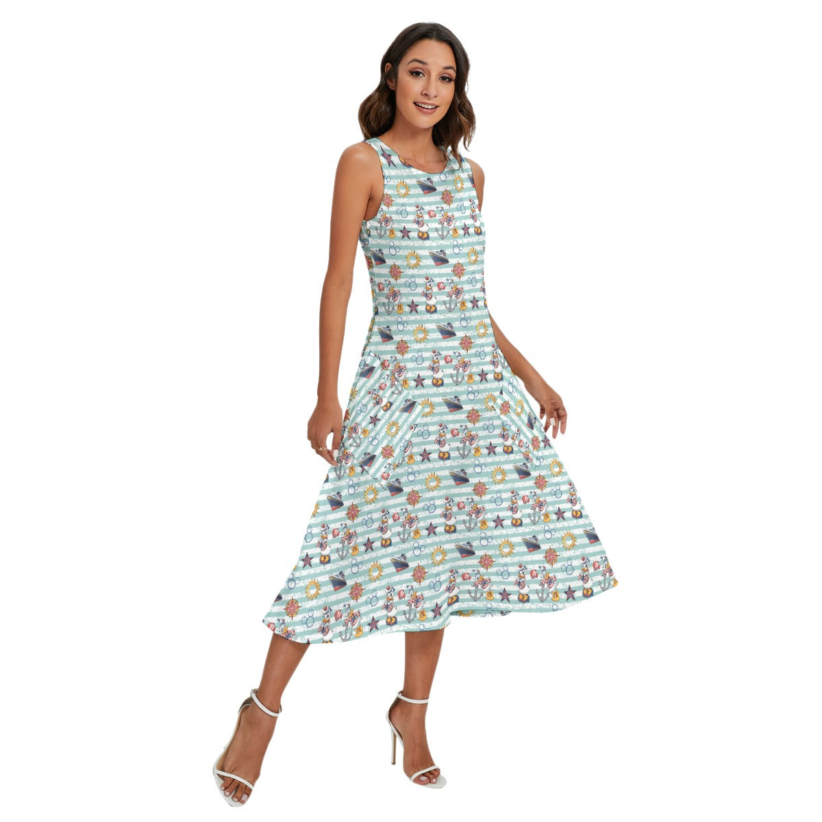 Sailor Duo on Deckaisy - Women’s Diagonal Pocket Midi Dress