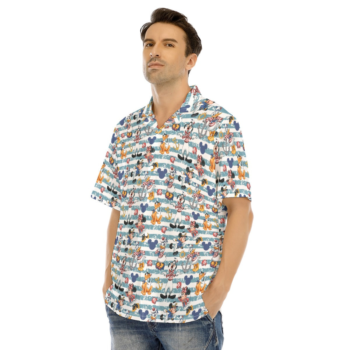 Cruise Crew on Deck - Men's Hawaiian Button Up Shirt