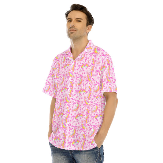 Unicorn Rainbows - Men's Hawaiian Button Up Shirt