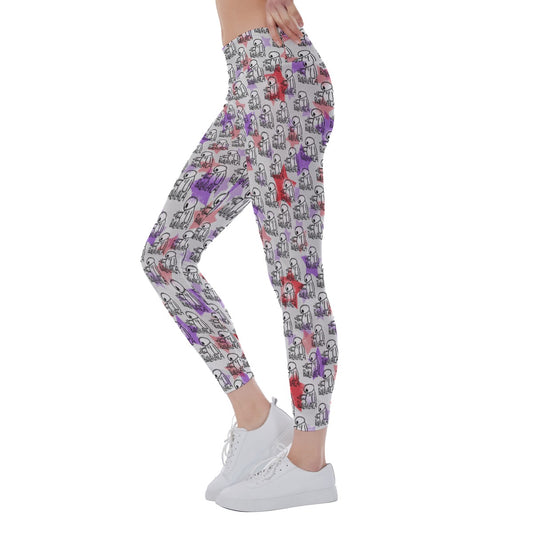 White Robot Balala - Women's Yoga Leggings