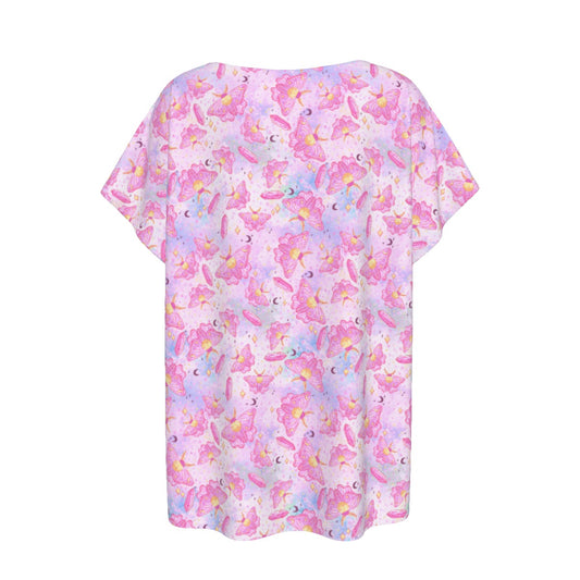 Pink Crystal Lunar Moths - Women’s Relaxed Fit Scoop Tee