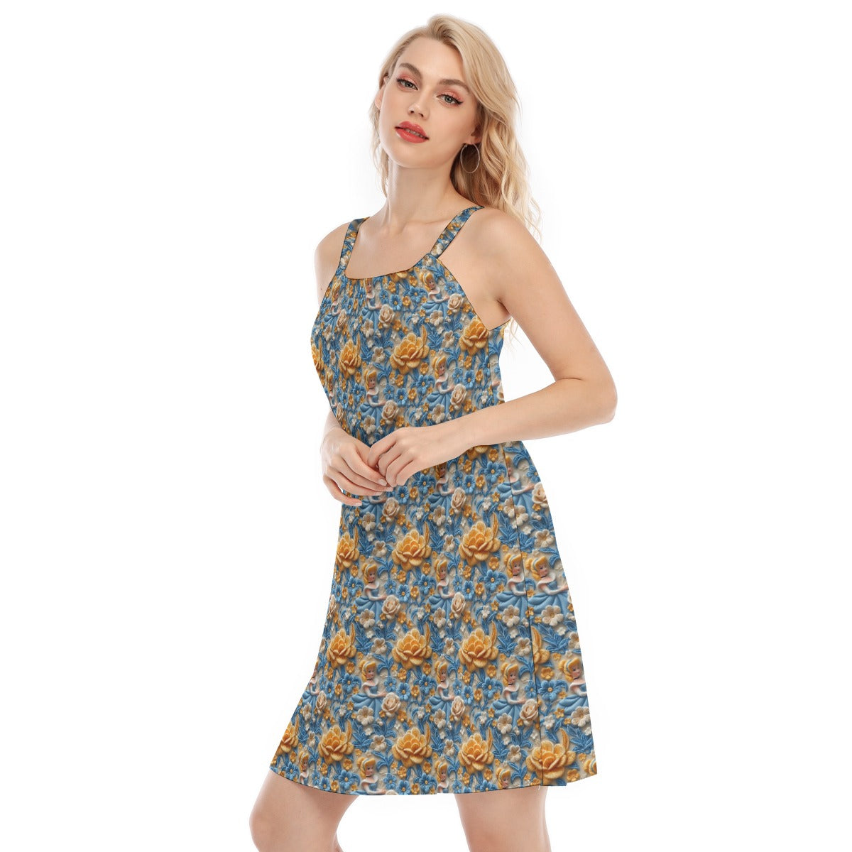 Regal Embroidered Royal Maiden - Women’s Adjustable Sundress
