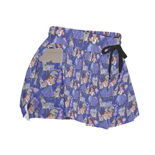 Whimsical Strong Heroine - Women's Flowy Pocket Shorts