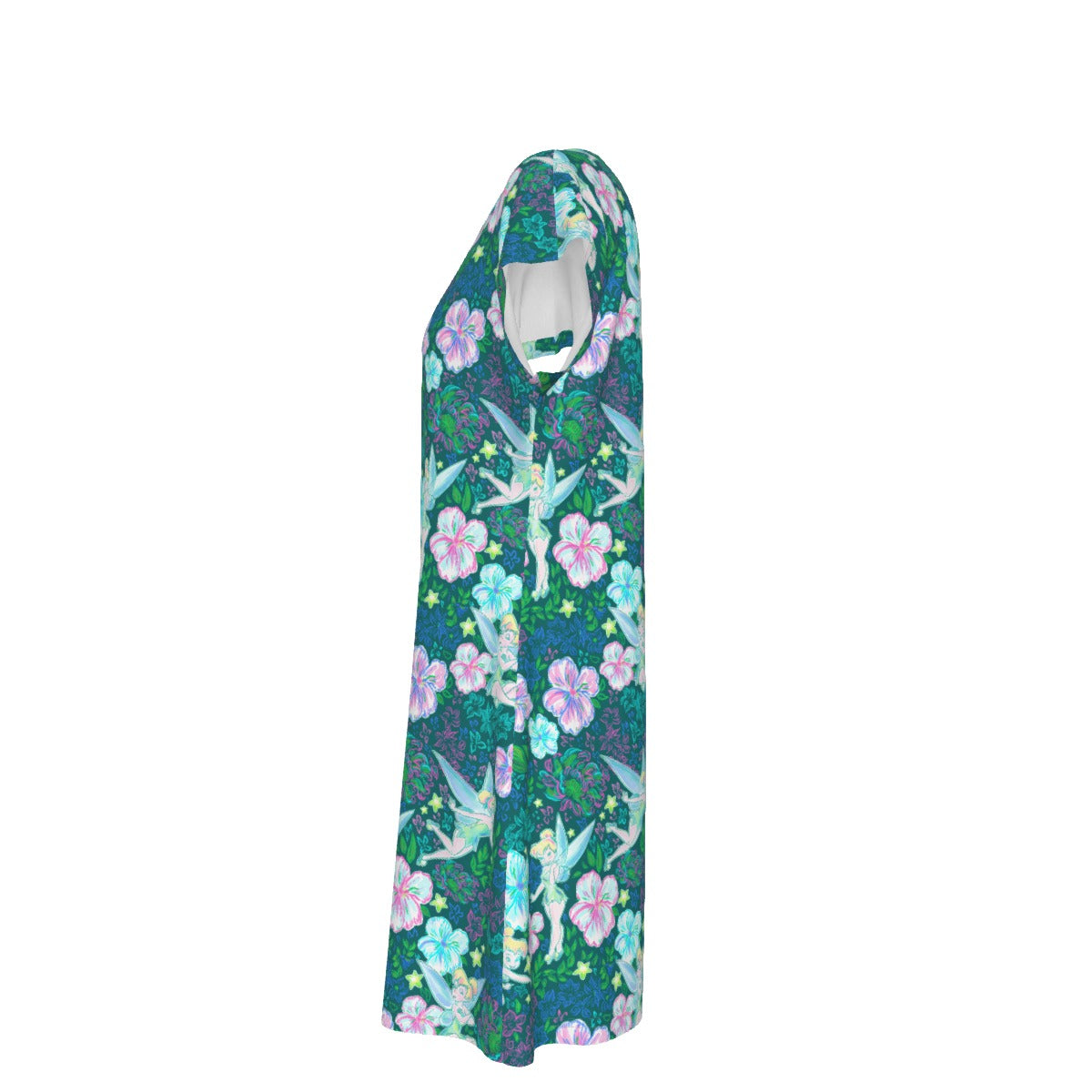 Pixie in Neon Blooms - Women's T-Shirt Dress