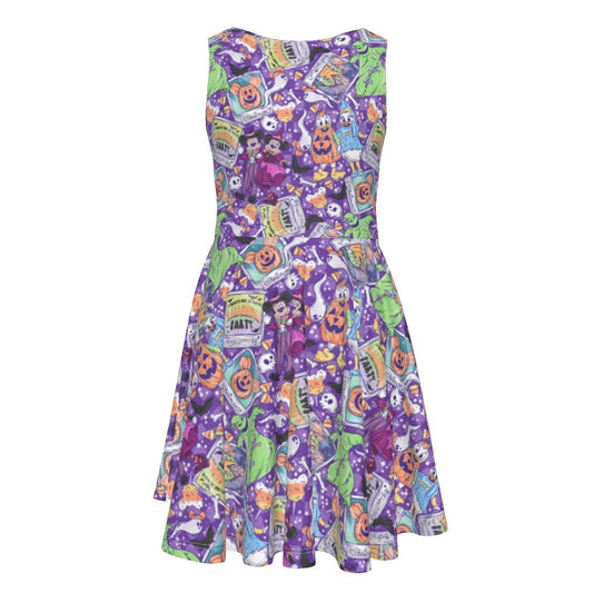 Not So Scary Halloween Party - Kid's Sleeveless Skater Dress