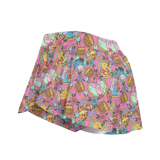 Tattoo Hearts Woodland Friendsends - Women's Flowy Pocket Shorts