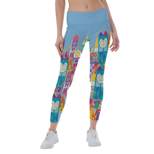 Whimsical World Facade - Women's Yoga Leggings