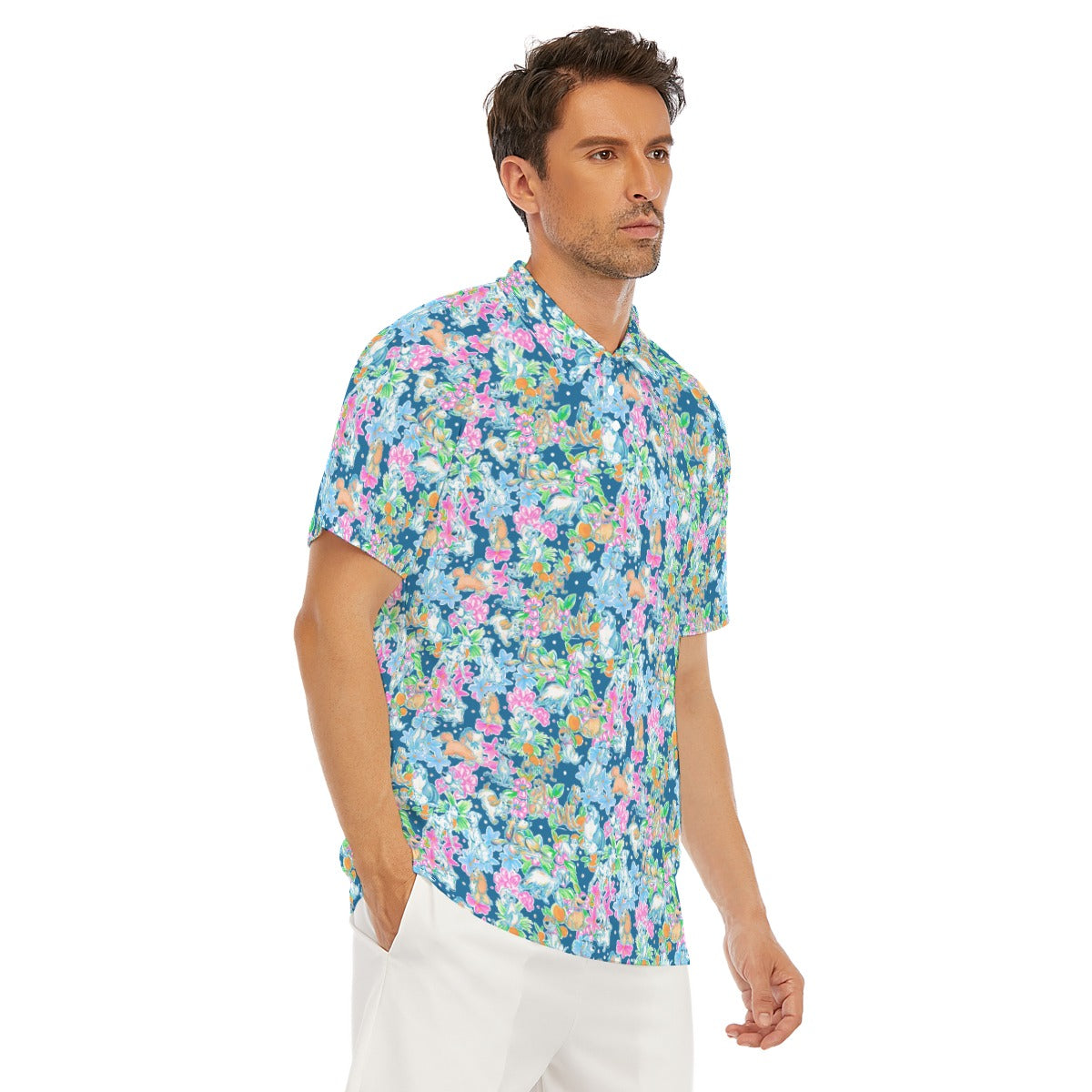 Tropical Paws & Petals - Beloved Dogs - Men's Polo Shirt