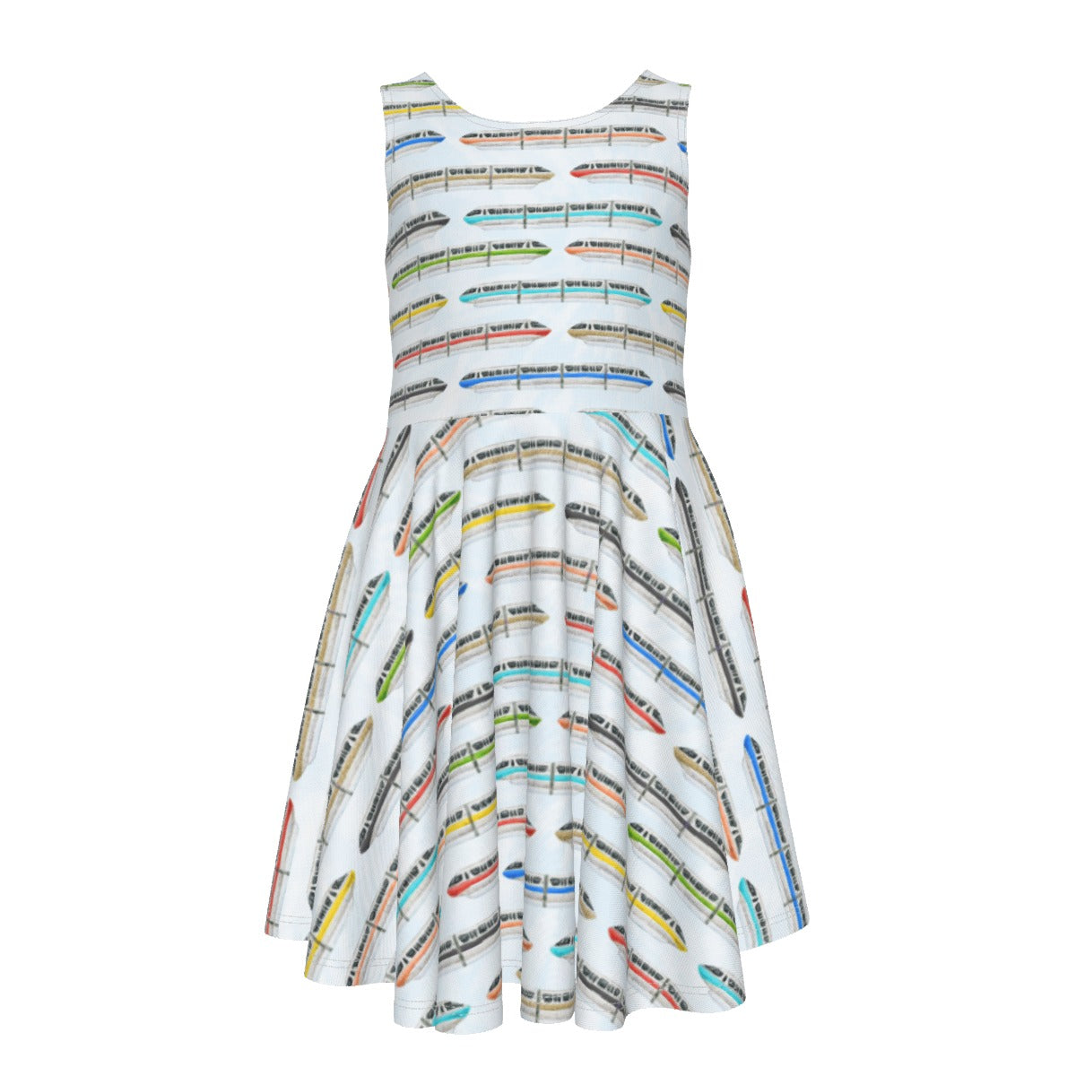 Monorail Rainbow Express - Kid's Sleeveless Skater Dress