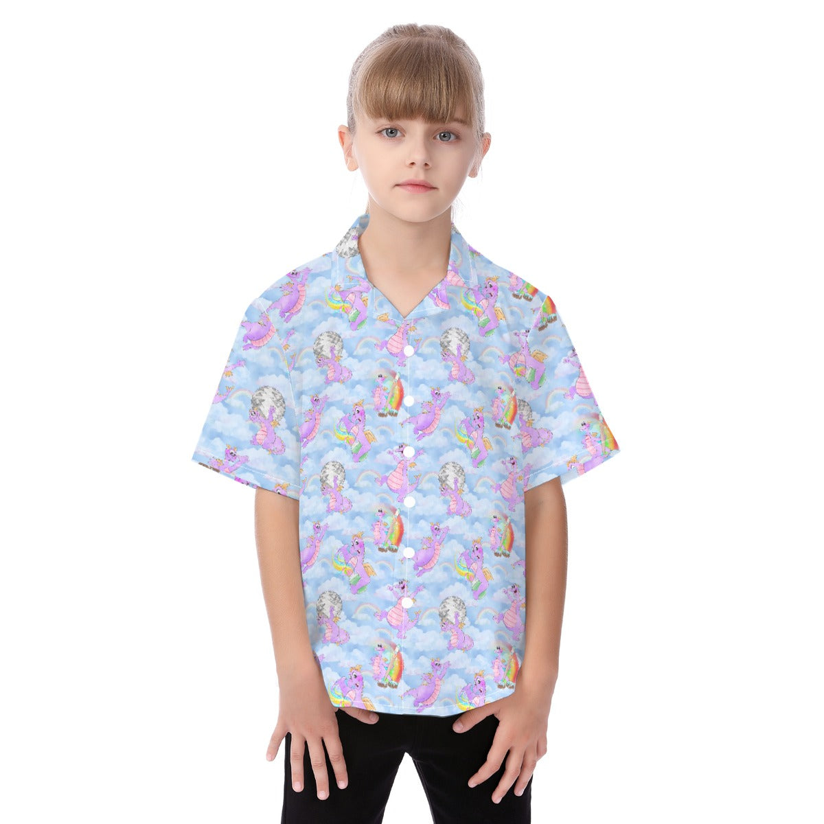 Imagine with Figment - Kid's Hawaiian Button Up Shirt